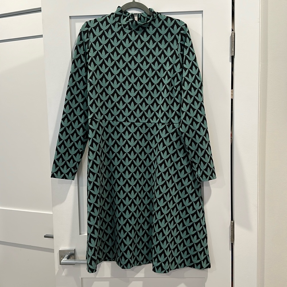 Boden High Neck Jacquard Dress, Size 16/18 LONG